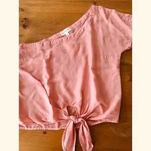 Cloth & Stone 1 shoulder tie-front shirt